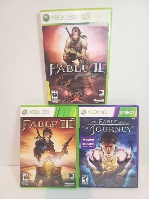 Fable: 2 II, & 3 III, The Journey (Microsoft Xbox & 360) Bundle Game Lot