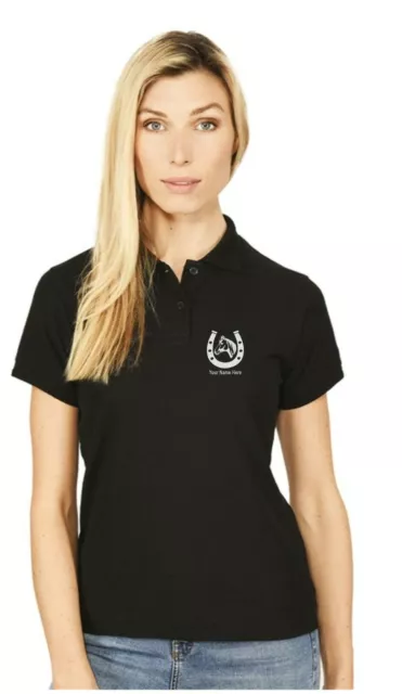 Personalised equestrian horse owner polo shirt Embroidered  gift present