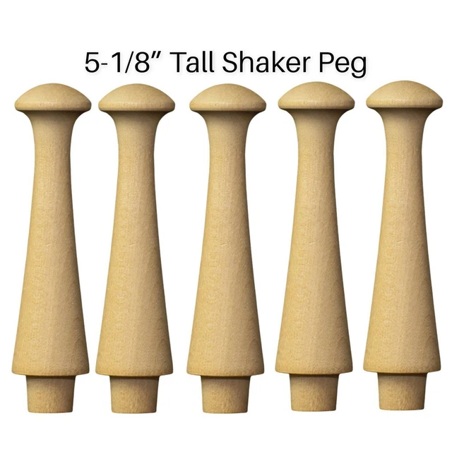 10- 5-1/8" Shaker Peg Wall Hanger Shaker Peg Hook Hanger Wall Mount Shaker Coat