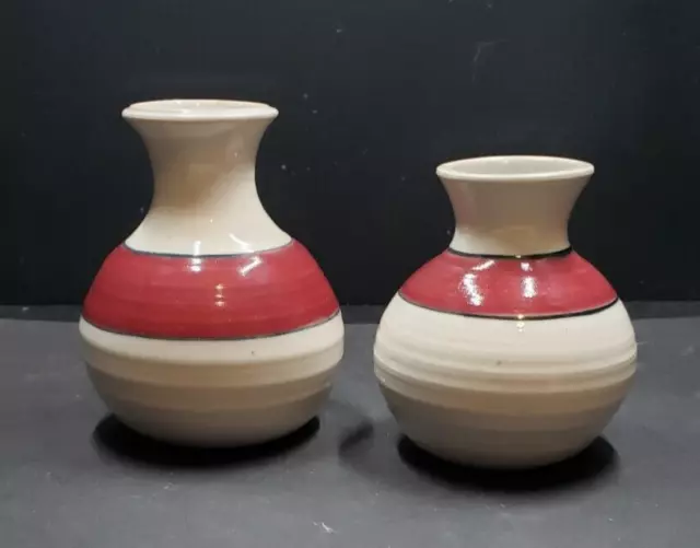 2x mini vases Lawton pottery  Ref 37