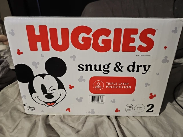 Huggies Snug & Dry Baby Diapers Size 2, 12-18lbs. 100 Count Triple Layer
