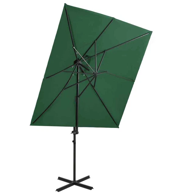 Ombrellone da giardino a sbalzo con palo in alluminio 400x300 cm tortora