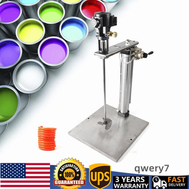 Stainless Steel 5 Gallon Pneumatic Mixer Tank Barrel Paint Mix Blender w/ Stand