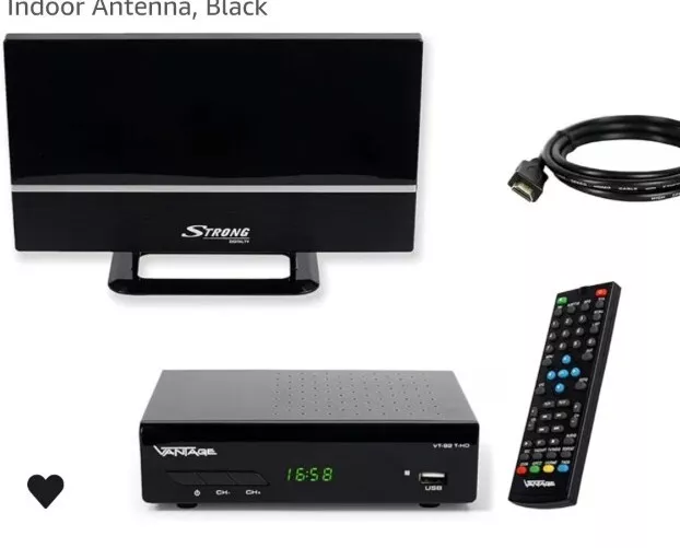 Vantage VT-92 HD DVB-T2 Receiver + Zimmerantenne Strong