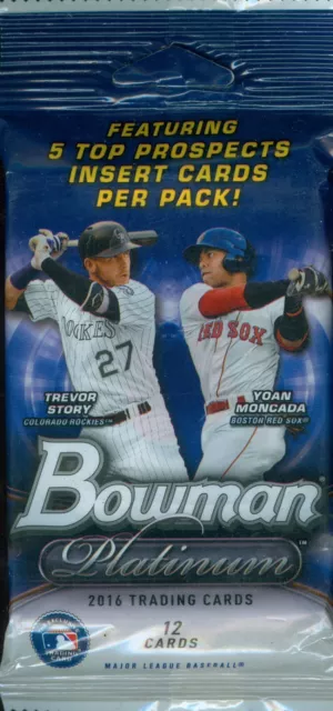 2016 Bowman Platinum Baseball Factory Sealed Retail Value Fat Cello Pack