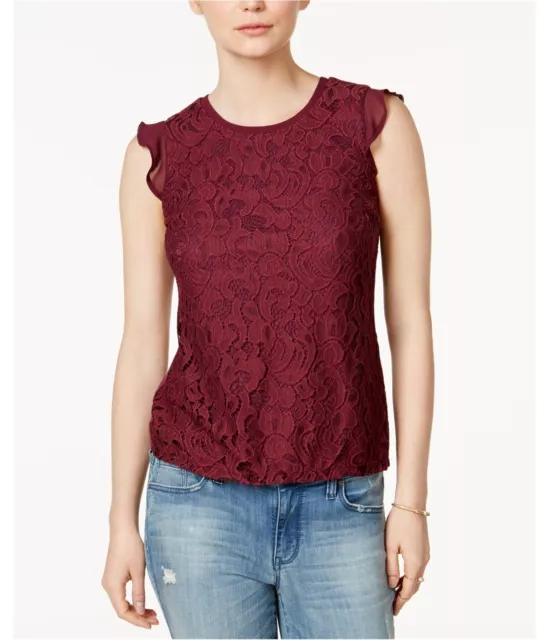 Maison Jules Womens Flutter Knit Blouse