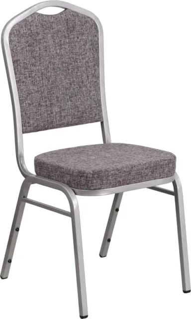 10 PACK Banquet Chair Herringbone Fabric Restaurant Chair Crown Back Stacking