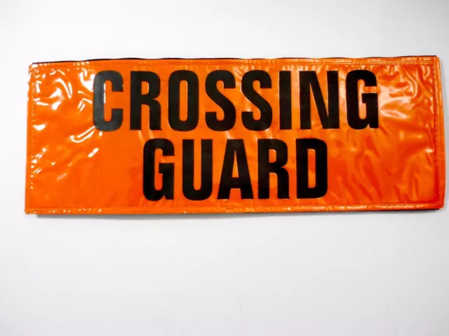 100% NEW Reflective Orange Crossing Guard Loop Patch to Vest Jacket Shiny Safety