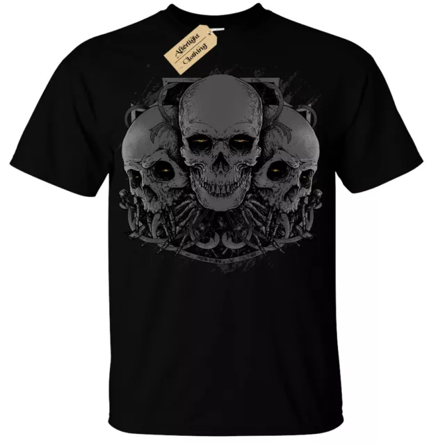 T-shirt uomo teschio demon gothic rock biker teschio goth scheletro regalo alternativa