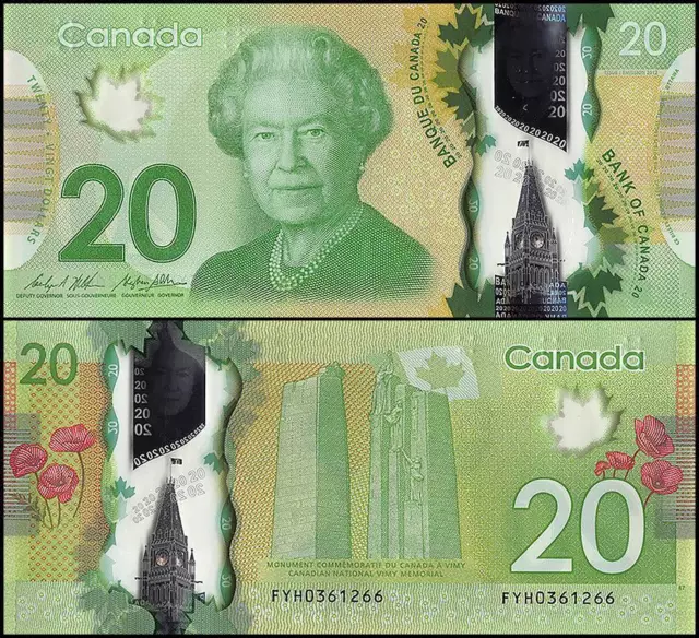 Canada 20 Dollars, 2012, P-108b, UNC, Polymer