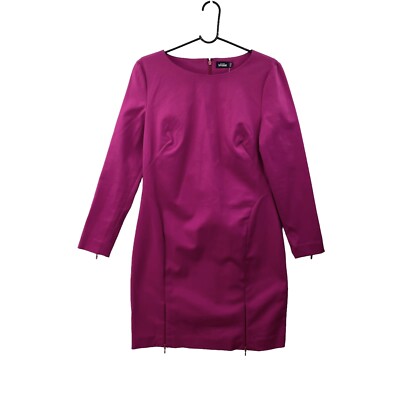 Kate Spade Saturday Zip Back Pink Shift Slit Dress Size 8 Long Sleeve