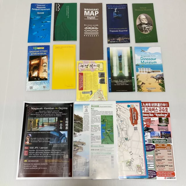 English Tourist Brochures Set of 14 for Nagasaki City, Kyushu, Japan