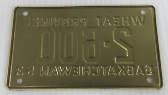 1953 Saskatchewan Wheat Province Wheaties Cereal Mini License Plate 2