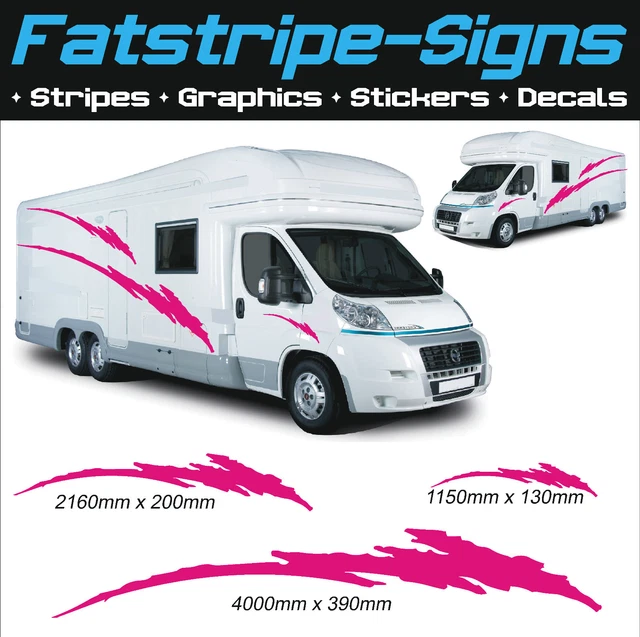 Motorhome Vinyl Graphics Stickers Decals Set – Camper Van, RV, Caravan, Horsebox – Made In UK