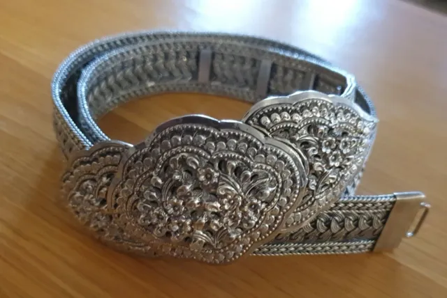 Antique Traditional Thai Solid Silver Belt Stunning Beautiful Craftsmanship W33"