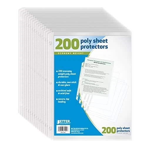 Better Office Products Sheet Protectors 200 Piece