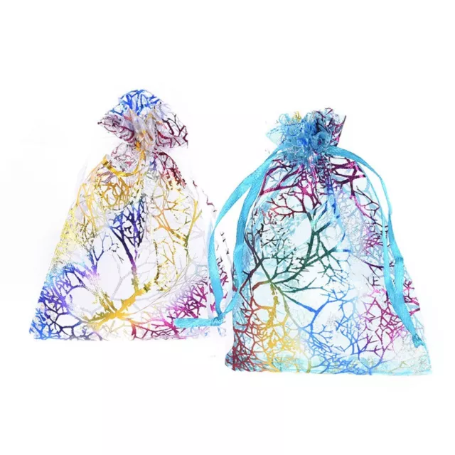 Trendy Organza Favor Bags for Wedding Party Available in Blue and White Colors