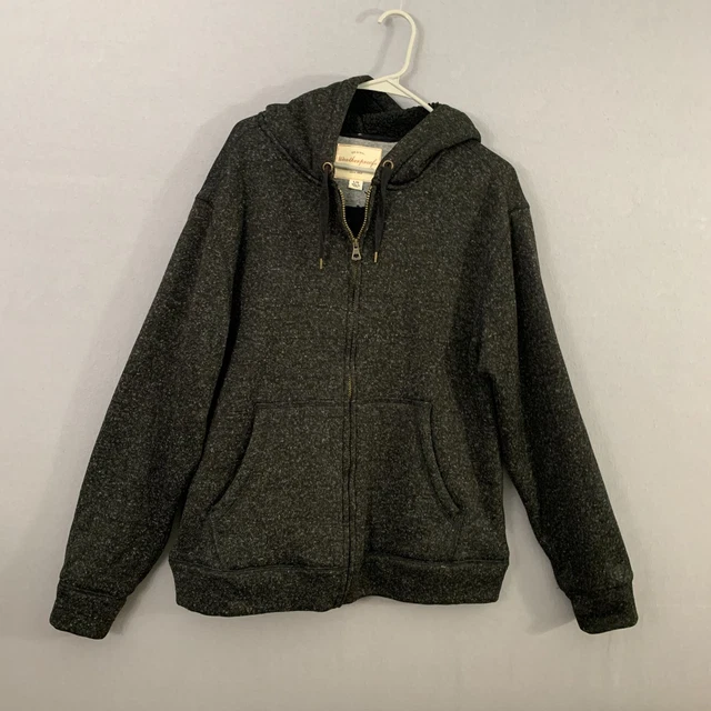 Weatherproof Vintage Mens Jacket L Full Zip Sherpa Lined Hooded Sweatshirt