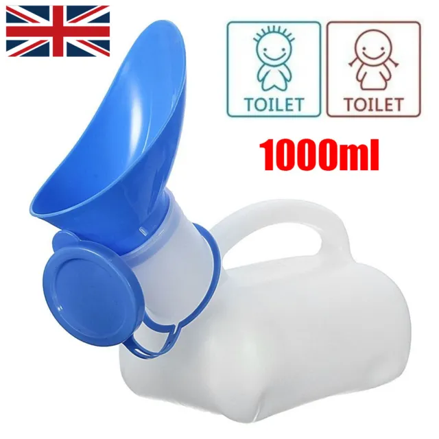 Male Female Urine Pee Bottle Portable Urinal Camping Travel Car Toilet 1000ml UK