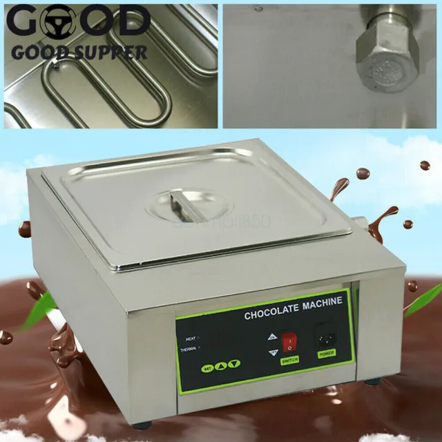 1-Pot Commercial Electric Chocolate Melting Machine Warmer Boiler Melter Silver