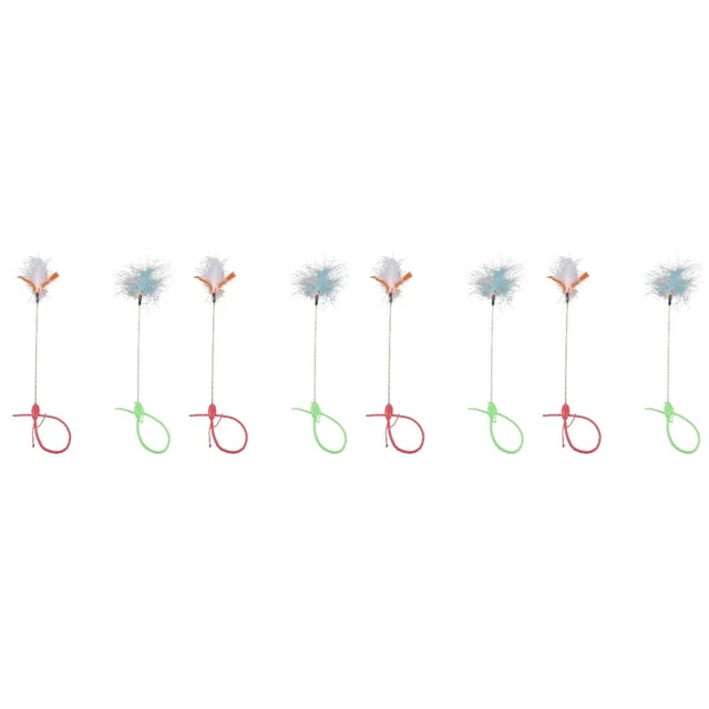 8 Pcs Chat Jouet Teaser Chat Plume Jouets Verts La Plume