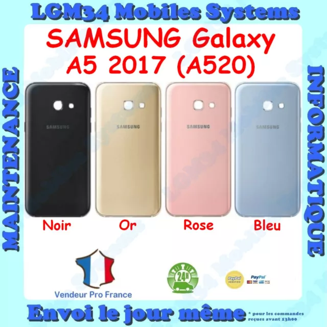 Vitre Arriere Coque Cache Batterie Samsung Galaxy A5 2017 (A520) Adhesif Et Logo