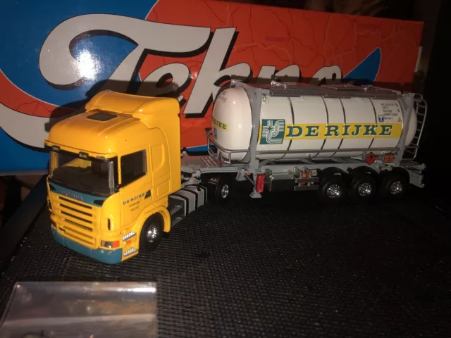 Tekno Scania R-Series Highline + Swap Tank Trailer De Rijke 1:50 Rare Mib