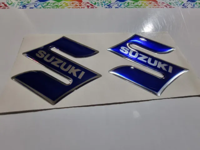 kit 2 adesivi 3D in resina gel suzuki blu cromo Gsx-r 600 750 1000 SUZUKI gsx s 3