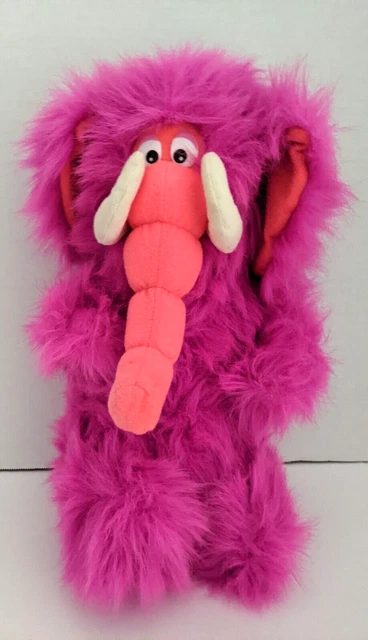 Vintage 1991 Nanco 14" Elephant Wooly Mammoth pink purple stuffed plush.  16