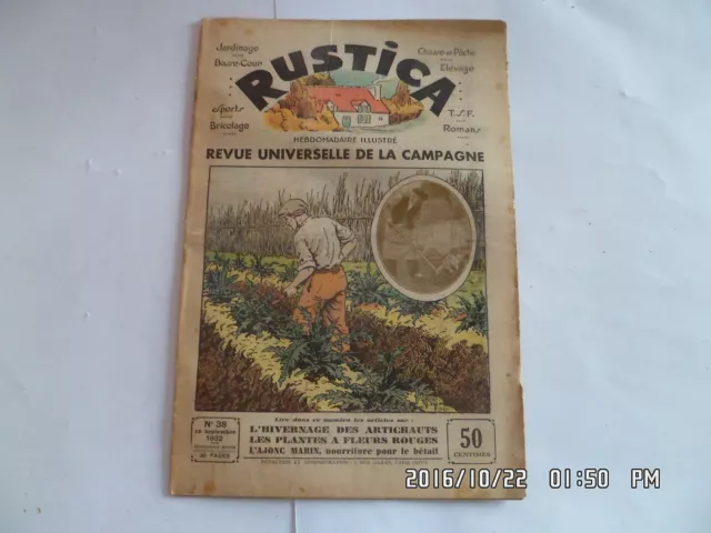 Rustica N°38 18/9/1932 Hivernage Des Artichauts Ajonc Marin Chevre      H6