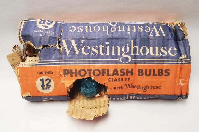Nuevo de lote antiguo stock WESTINGHOUSE 12 piezas de clase FP #6B bombillas de cámara fotoflash azul