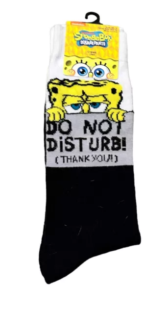 Spongebob Square Pants Mens Crew Socks DO NOT DISTURB