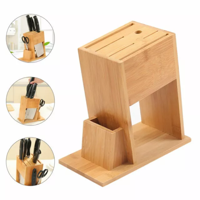 Kitchen Knife Block Holder Steak Knives Storage Rack Organiser Wooden UK