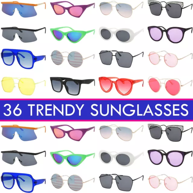 Bulk Sunglasses Wholesale Trendy Womens Lot 36 Glasses Per Bx EXACTLY AS PICTURE
