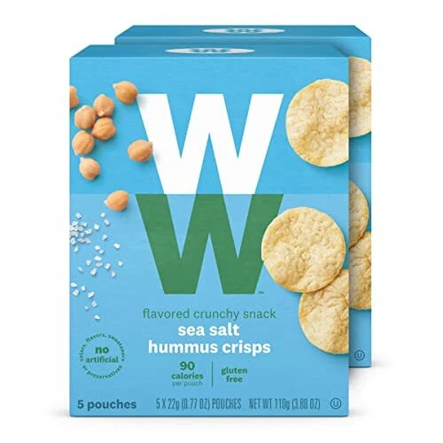 WW Sea Salt Hummus Crisps - 2 SmartPoints sin gluten - 2 Cajas 10 Cuentos Bolso...