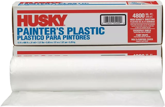 Husky 03512H Painters Plastic 0.31 mil. Sheeting 12 x 400 ft.