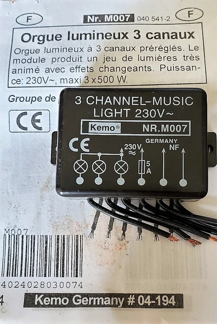 Module électronique Orgue lumineux 3 canaux Kemo M007