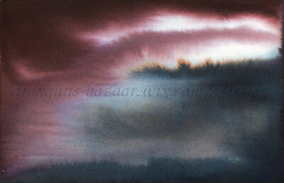 SFA Original Art 4x6" Abstract Storm Cloud Landscape Fantasy Painting SMcNeill