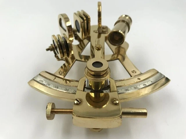 Maritimes handgefertigtes 5" Messing Sextant Marine Instrument Astrolabium...