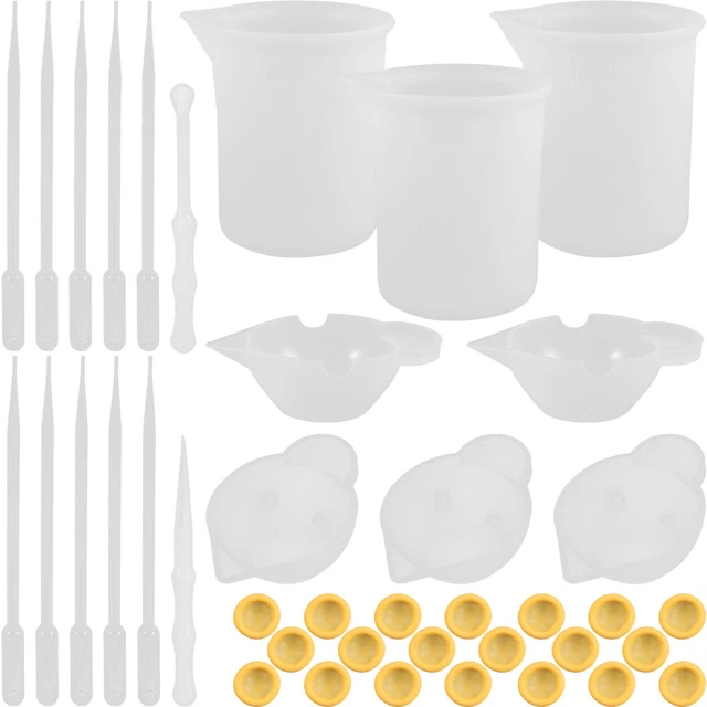 1 set di tazze di misura in resina siliconica kit strumenti tazze di misura in silicone fai da te