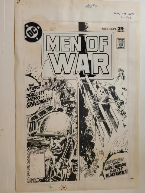 Men Of War # 2 Cover Art Dc 1977 Joe Kubert