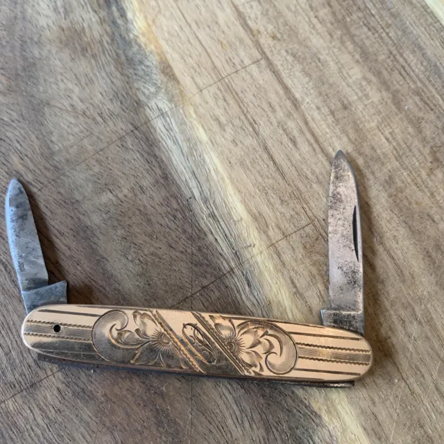 Antique Gold Filled Knife Fob Miller Bros Pocket Knife Vintage