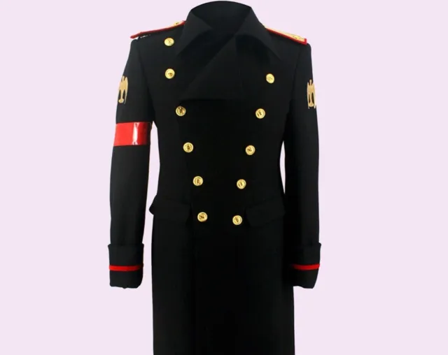 New Black Michael Jackson Military Trench Wool Men Coat Fashion Style Fast Ship