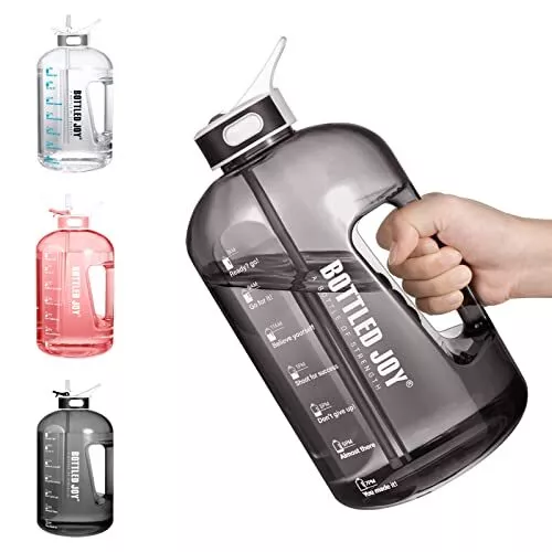 Botella de Agua Deportiva con Pajita, 1 Galón/ 3.5L Water Bottle con Marcador