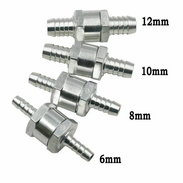 Clapets Anti-Retour Carburant SPEEDWOX 10mm - Lot 2 + 4 Colliers Acier - Alliage Aluminium - Pour Eau/Essence