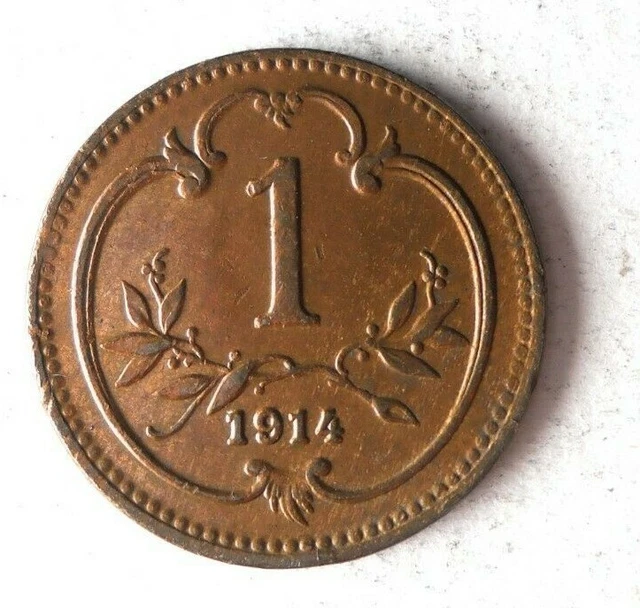 1914 AUSTRIA HELLER - Excellent Vintage Coin - FREE SHIP - Bin #313