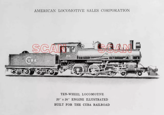 OG933 JUNK NEGATIVE 1940s? CUBA RAILROAD 460 LOCO #206 ALCO