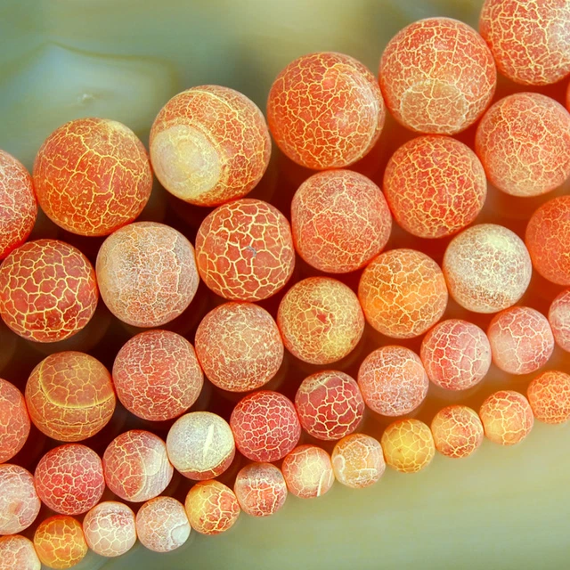 Orange Frosted Agate Round Beads 15" 4mm 6mm 8mm 10mm 12mm 14mm