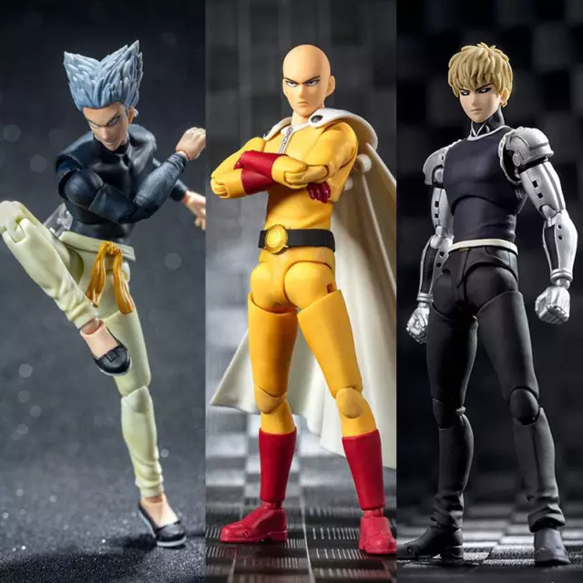 Figurines ONE PUNCH MAN personnages SAITAMA GAROU ET GENOS Collection manga