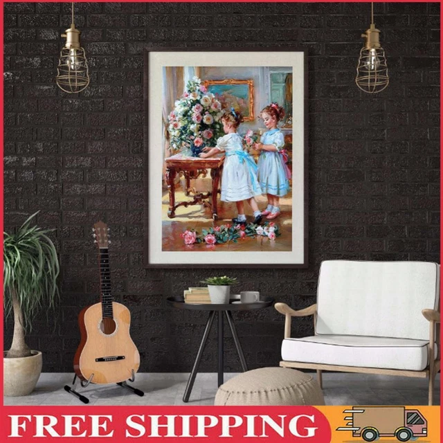 Two Sisters Oil Paint By Numbers Kit DIY Acrylic Painting Frameless Gift (B2205)